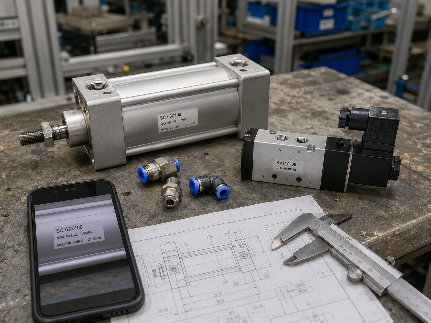 Pneumatic component model matching and dimensional review